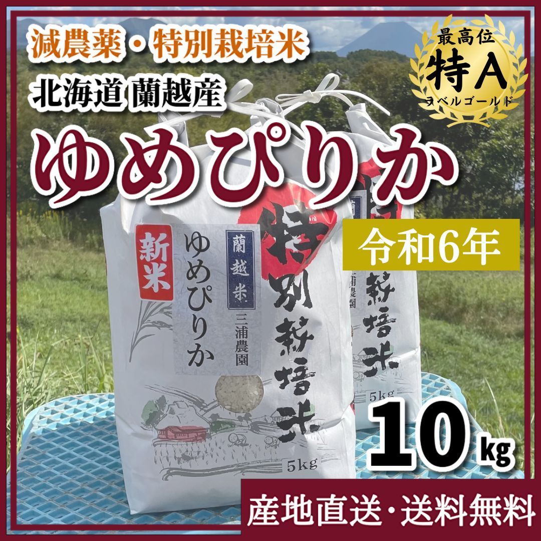 【令和6年・減農薬・特別栽培米】ゆめぴりか  10kg 北海道蘭越産