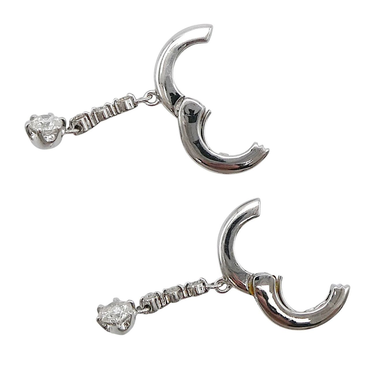 K18WG フープ ピアリング ダイヤモンド0.22ct/0.22ct K18WG フープ ピアリング ダイヤモンド0.22ct/0.22ct