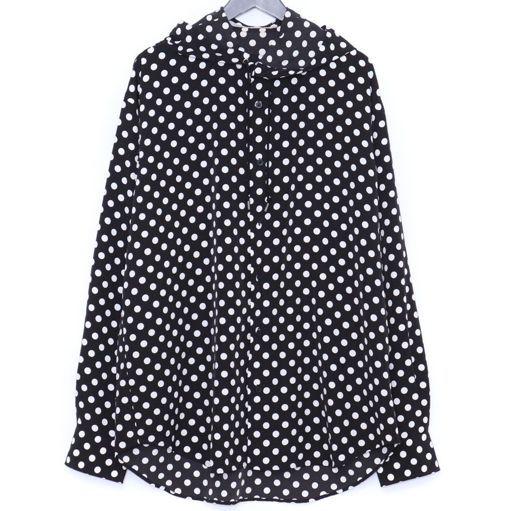 JOHN LAWRENCE SULLIVAN DOT PRINTED HOODED SHIRT サイズ48