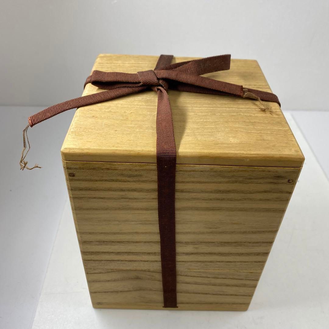 逢絢亭】茶道具 平水指 美濃焼 安南トンボ 割蓋付 加藤五陶 紙箱