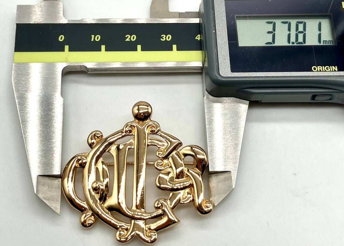 Dior ブローチ クリスチャン ディオール 旧ロゴ ゴールド ヴィンテージ