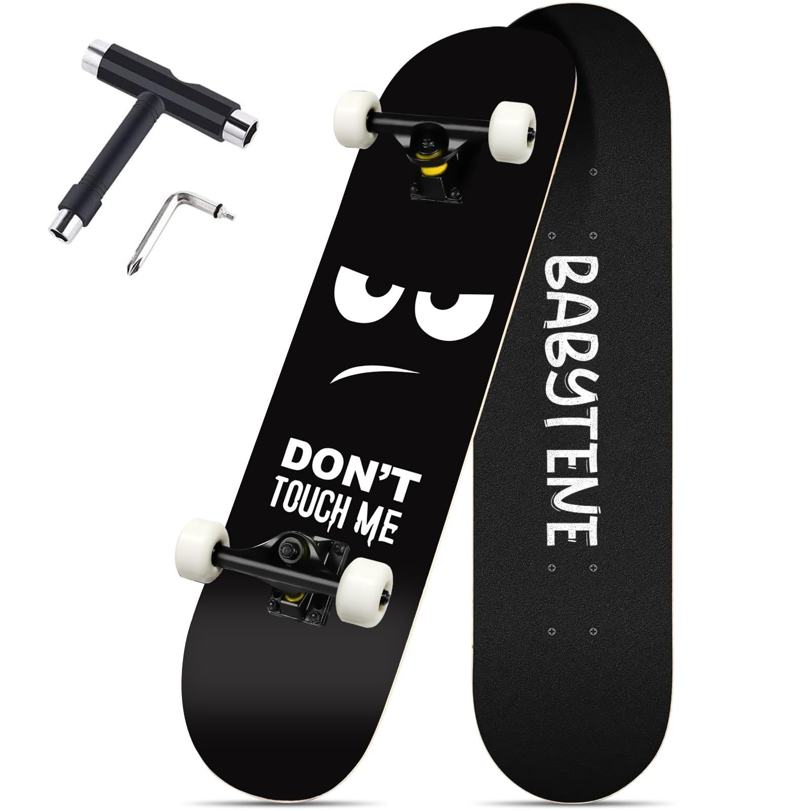 【在庫処分】高精度 95Aホイール 8 ABEC-11 コンプリート ティアデッキ 初心者 漫画 プロフェッショナル 大人 滑板 子供 - スケボー スケボー スケボー スケート と skateboard 31インチ Tツール付き 