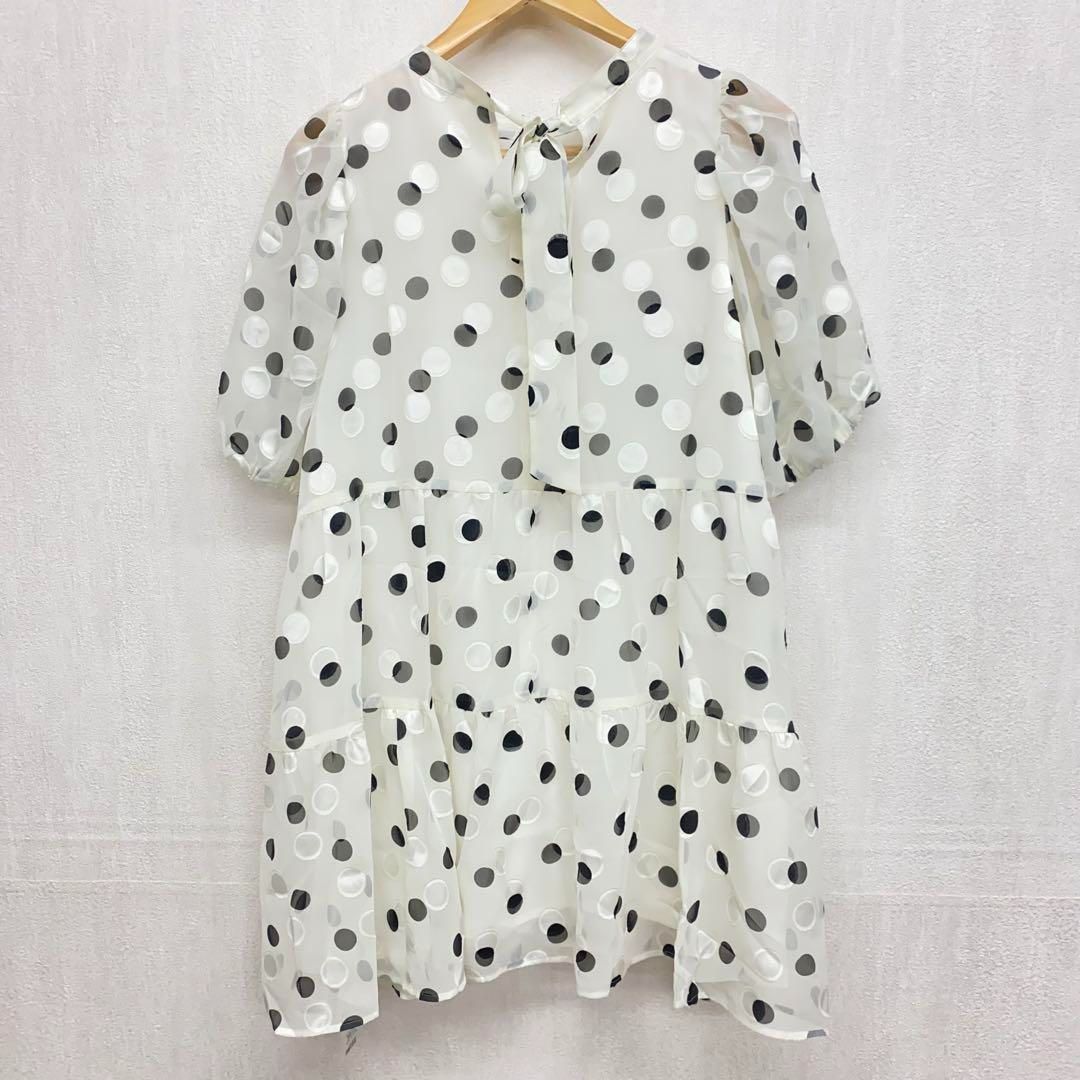 m 4943 ローズティアラ Rose Tiara パフスリーブドットチュニック