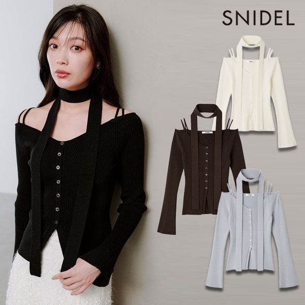 snidel トップス SALE10%OFF】【即納】 スナイデル SNIDEL トップス 25秋冬 タイ付き
