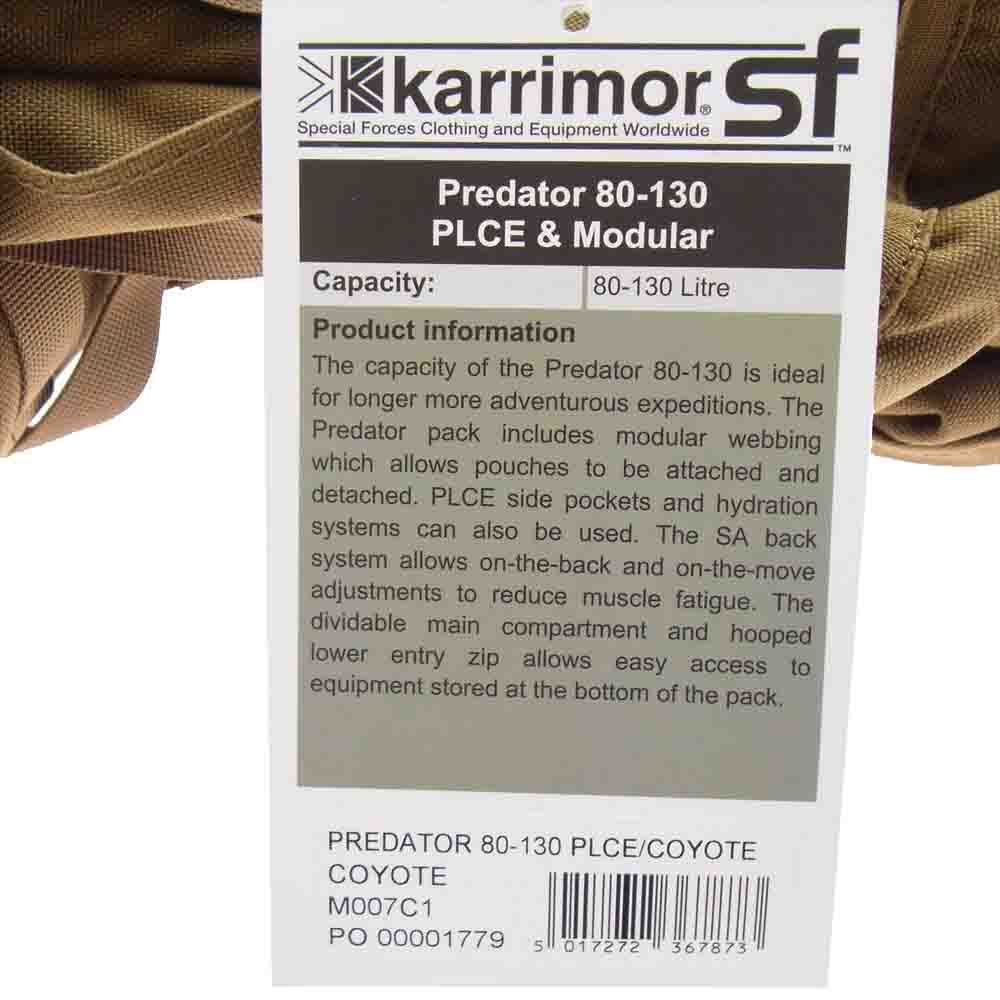 Karrimor カリマー バックパック SF predator 80-130 PLCE Modular ...