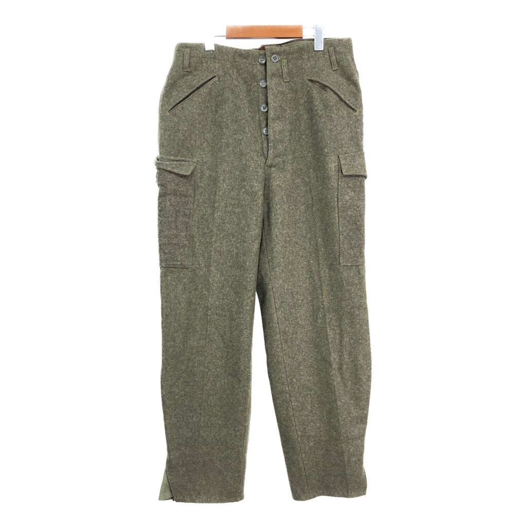 40年代 スウェーデン軍 ウールパンツ ヴィンテージ ユーロ ミリタリー カーキ (メンズ C50) 中古 古着 S8250