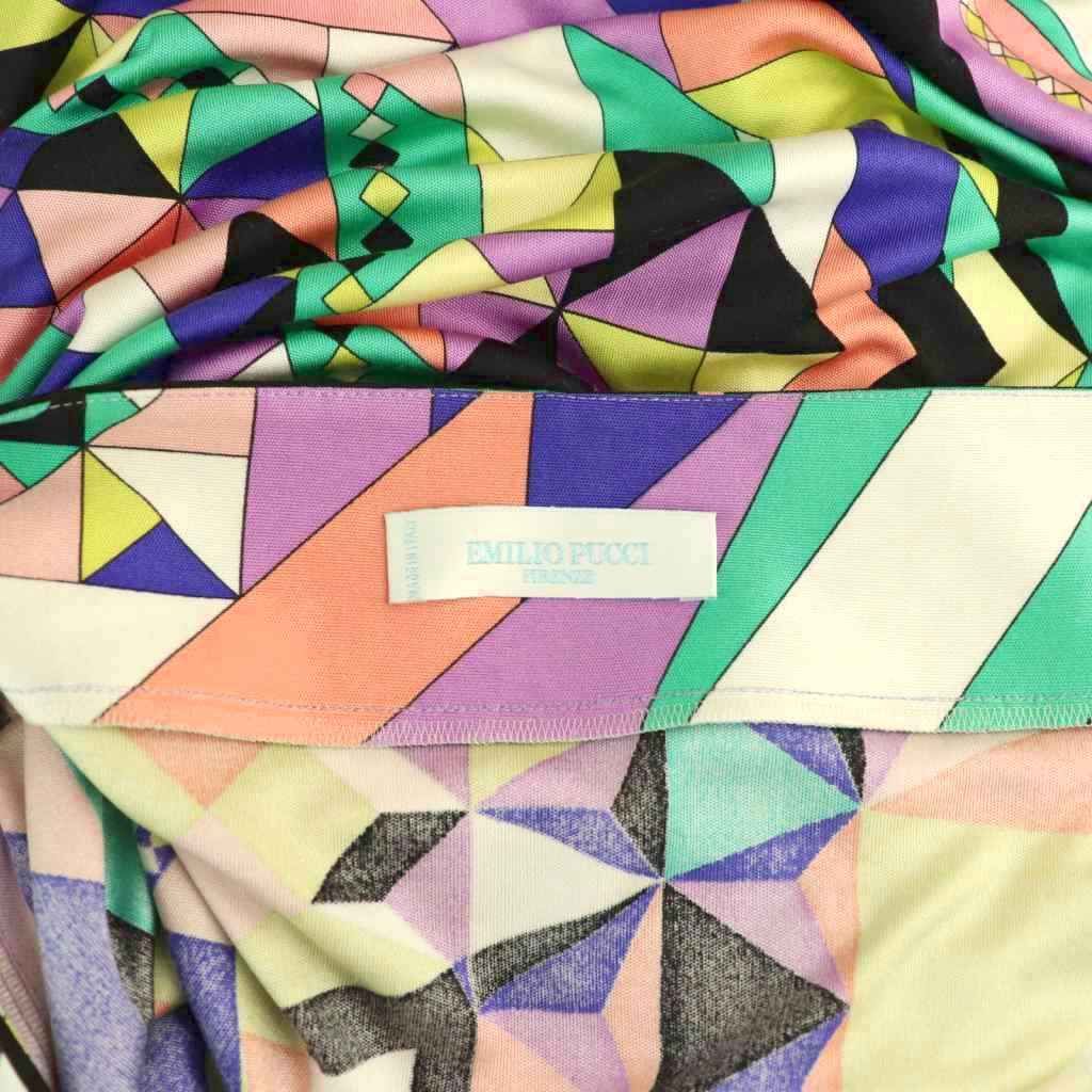 EMILIO PUCCI シルク100% 総柄　膝丈　ワンピース　Lサイズ EMILIO PUCCI - エミリオプッチ EMILIO PUCCI ワンピース ロング