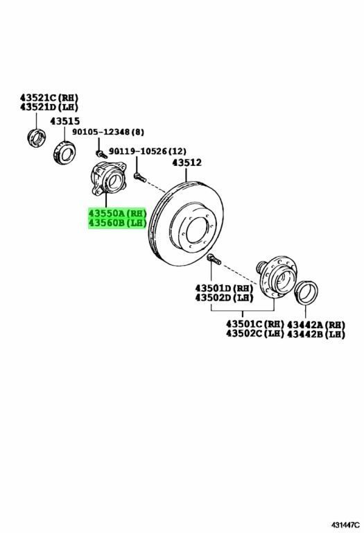 トヨタ純正 ハイエース フロント ハブベアリング 左右 アクスル ハブ ベアリング TOYOTA Genuine Bearing FR Front Axle Hub HIACE