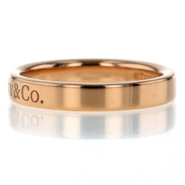 ティファニー ロゴ バンド リング ダイヤ 1P 9号 K18PG 箱 ティファニー ロゴ バンド リング ダイヤ 1P 9号 K18PG 箱 ブランド