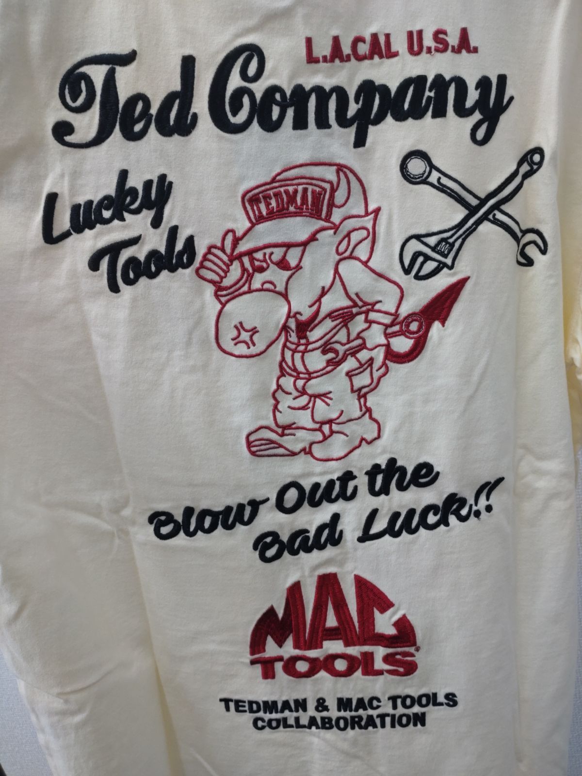 MACTOOLS×TEDMAN'S 刺繍Tシャツ WHITE 40(L)/42(XL) MACTOOLS×TEDMAN'S 刺繍Tシャツ WHITE 40(L)/42(XL)