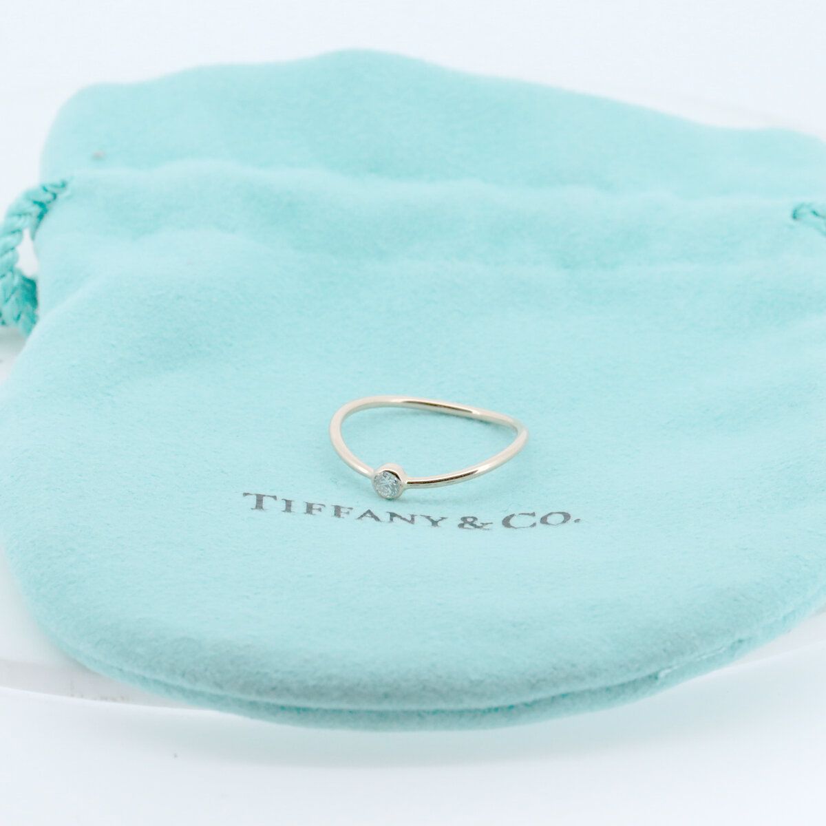 ティファニー ウェーブシングルロウ ダイヤモンド リング 指輪 10号  