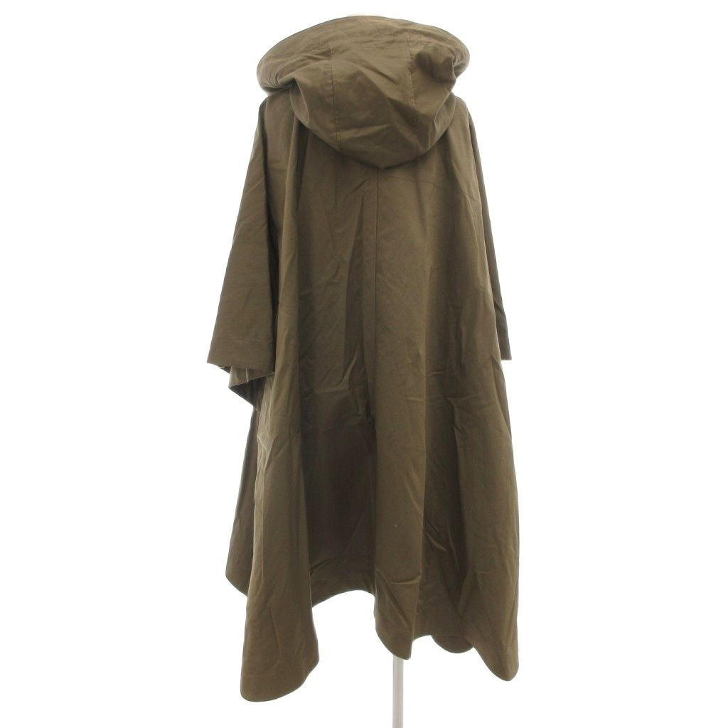 バーバリー ロンドン BURBERRY LONDON ENGLAND タグ付き ポンチョ ケープ コート ロング フード ノバチェック M カーキ |GV GY17