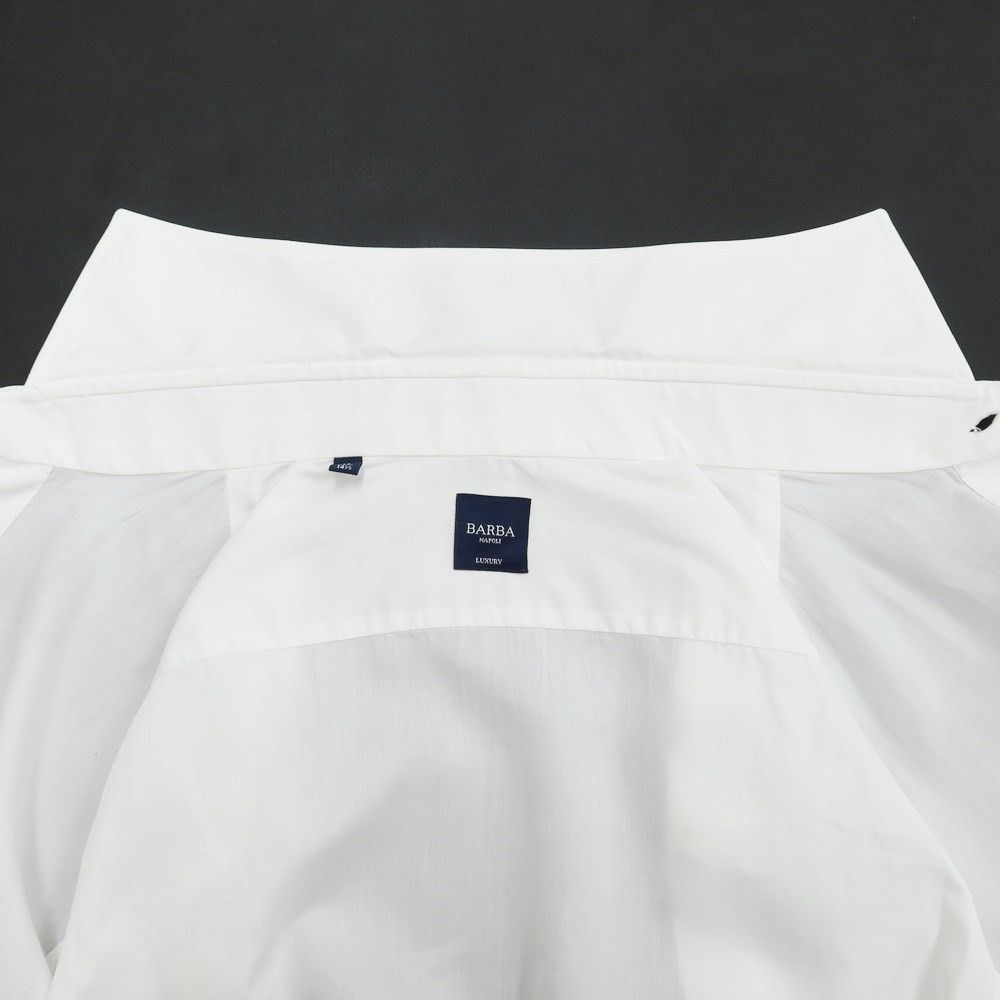 【中古】バルバ BARBA ツイルコットン ワイドカラー ドレスシャツ ホワイト【サイズ37】【メンズ】-6