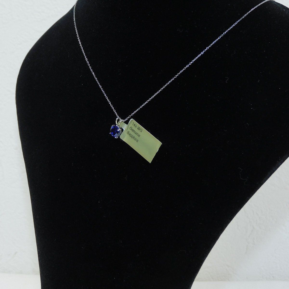 ☆1.06ct☆ブルーサファイア☆天然石☆14k WG☆ペンダント☆ジュエリー 