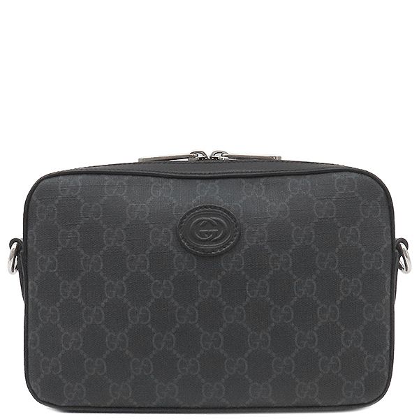グッチ GUCCI 2WAYバッグ インターロッキングG GGスプリームキャンバス レザー ブラック シルバー金具 黒 ショルダー クラッチ 703468 箱