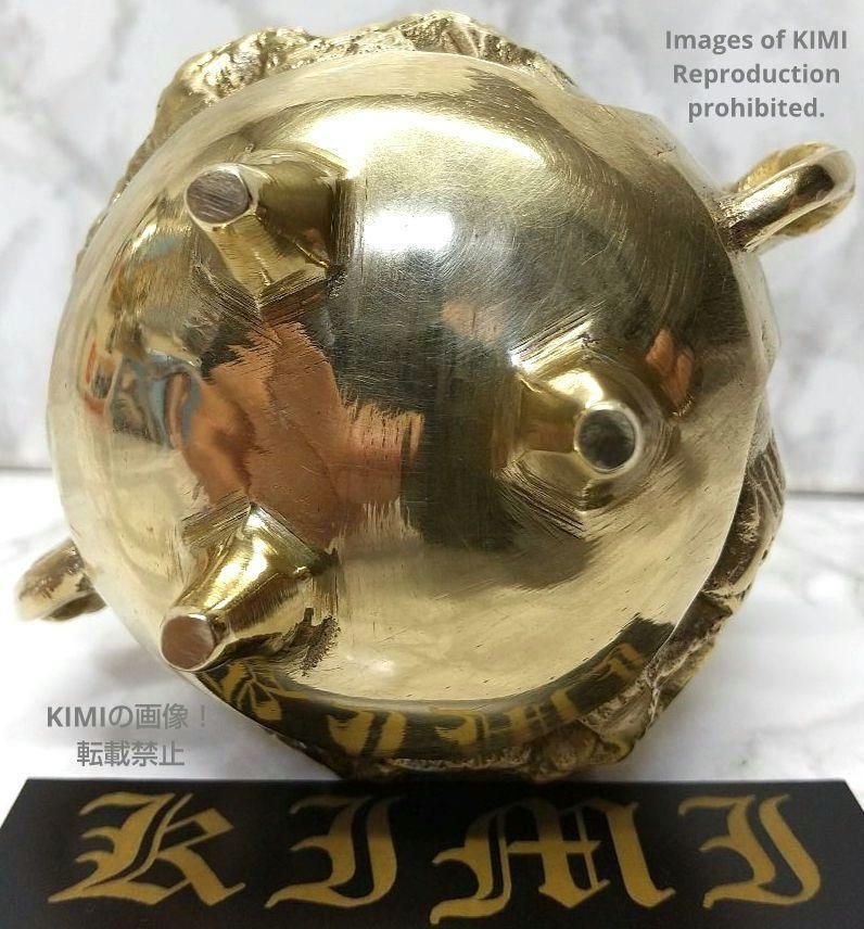 Vintage Rare Censer Lion Bird flower Brass height 9.5cm burner art