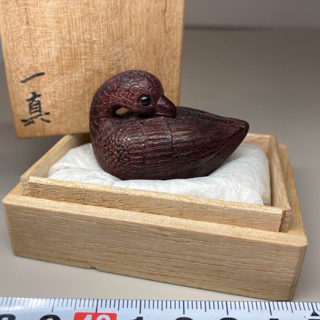 在銘 一真 和田一真 根付 共箱 16g 本Y6-0115 トコチ