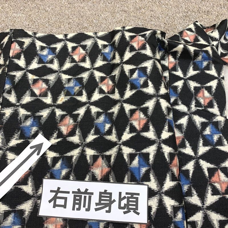 410aa14◇Haori Kimono アンティーク 羽織 花七宝 銘仙 昭和レトロ 大正ロマン 和洋コーデにも◇美品