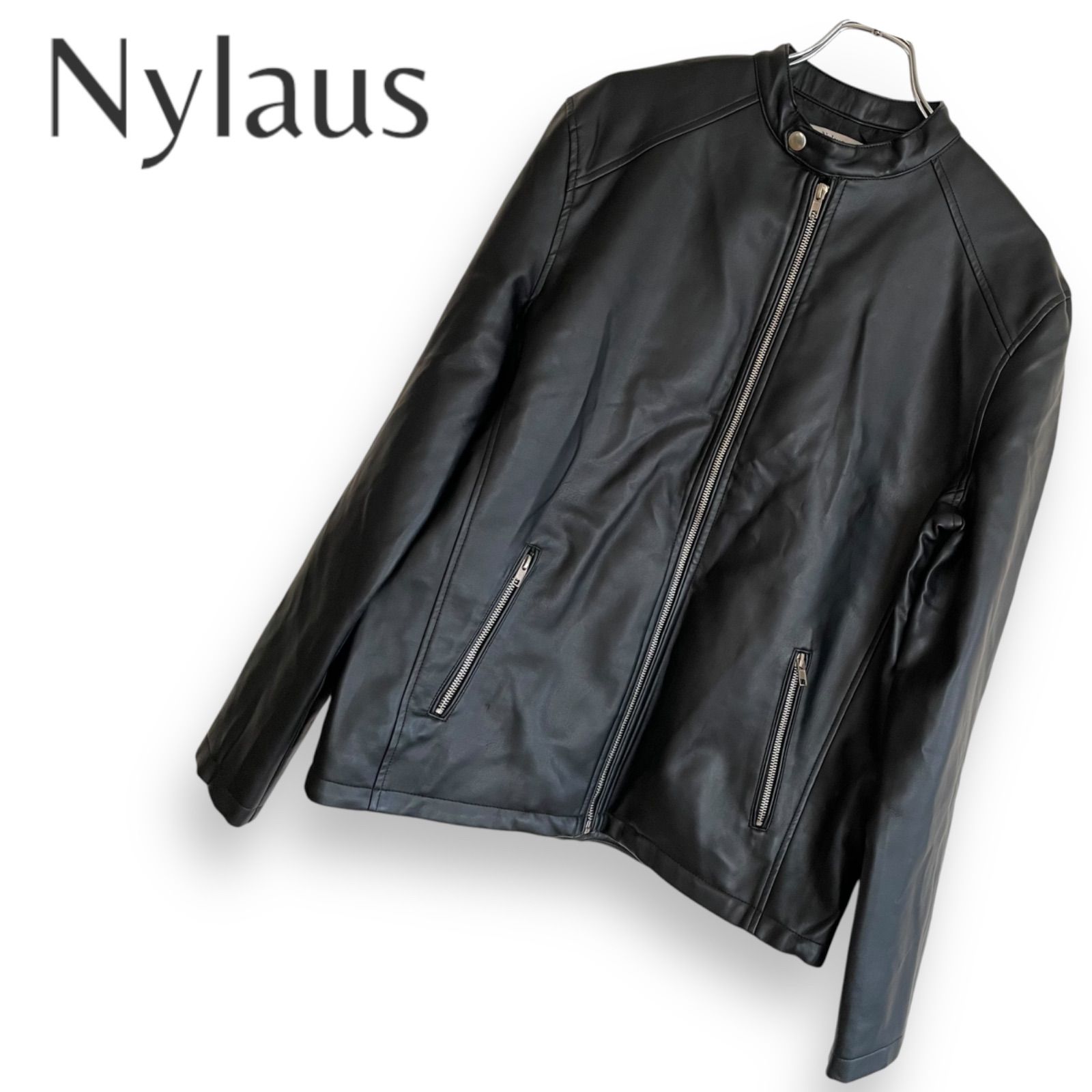 Nylaus(ナイラス)レザージャケット 革ジャン ライダース 黒 ブラック 