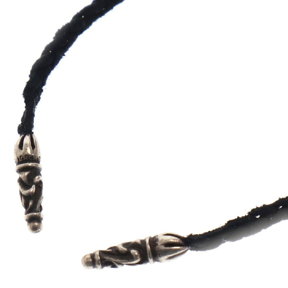 CHROME HEARTS／レザーブレイド スクロール ボロチップ 革紐 クロム