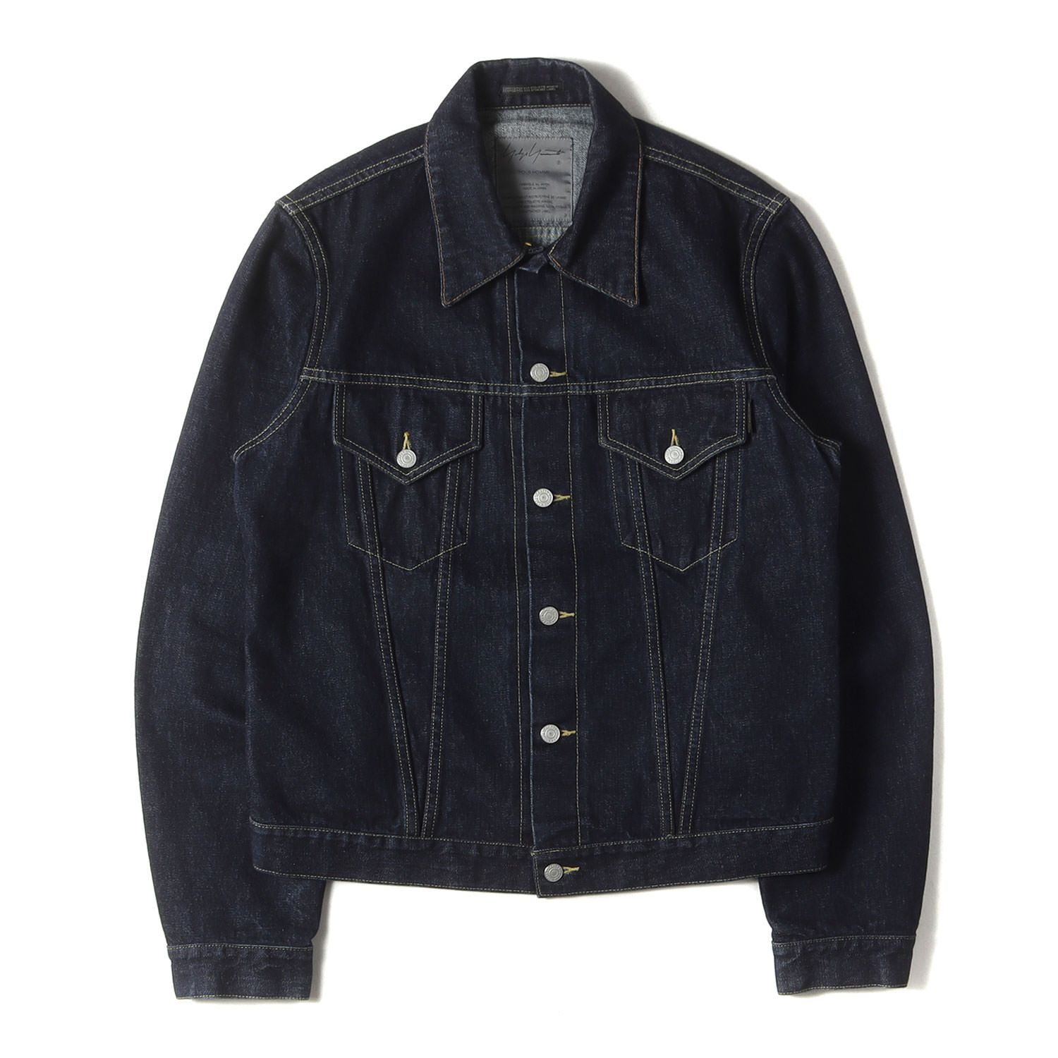 Yohji Yamamoto ヨウジヤマモト ジャケット サイズ:3 / 24AW 14オンス セルビッジ デニム トラッカー ジャケット (14OZ DENIM BUTTON JACKET) / POUR HOMME / インディゴ【中古】