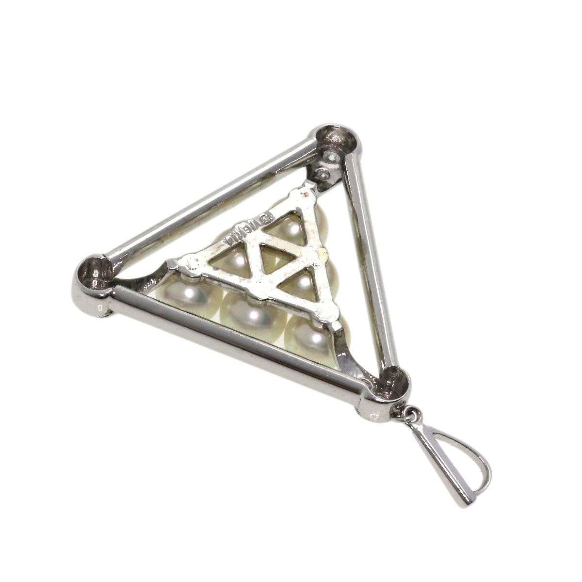 ❤️【美品】ミキモトK14WG真珠とダイヤモンドペンダント MIKIMOTO ミキモト 真珠 ペンダント K14WG（MIKIMOTO ミキモト