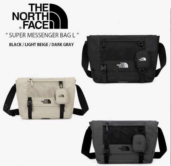 【全新品】[ザノースフェイス] THE NORTH FACE ショルダーバッグ SUPER MESSENGER BAG L スーパー メッセンジャー バッグ クロスバッグ A4収納 ロゴ カジュアル ストリート WHITELABEL 男女共用
