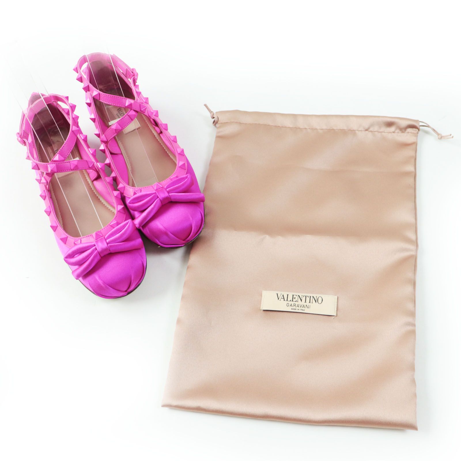 新品】VALENTINO ロックスタッズバレリーナ フラットジューズ 【公式通販】