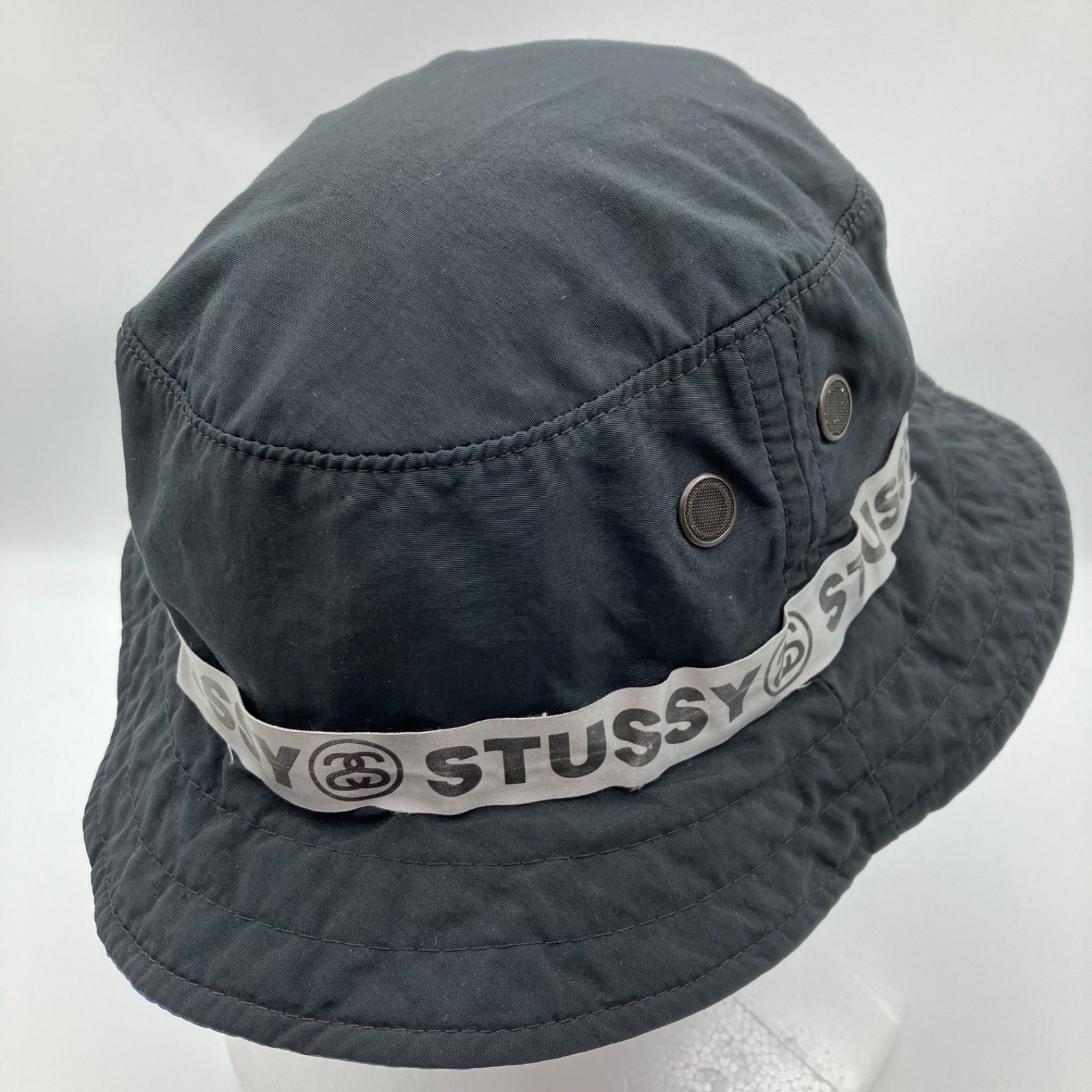 レア 90's OLD STUSSY オールド ステューシー バケットハット ブラック 黒 ブルー 青 バケハ メンズ ストリート SG157-38  - メルカリ