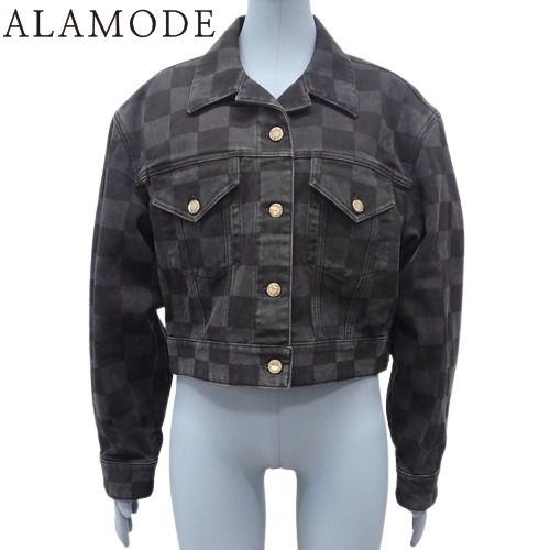 LOUIS VUITTON ルイ ヴィトン ダミエ デニムジャケット アウター RW222J 22年 Gジャン アパレル ファッション 40 コットン ブラック黒 レディース 40802138001 アラモード
