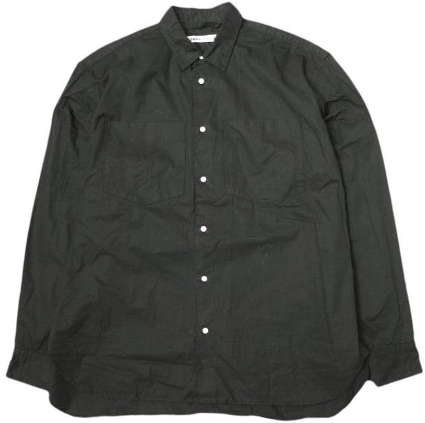 OLDMAN S TAILOR マンズテーラー DOUBLE POCKET SHIRTS ダブルポケットシャツ 40 BLACK 長袖 トップス g22332