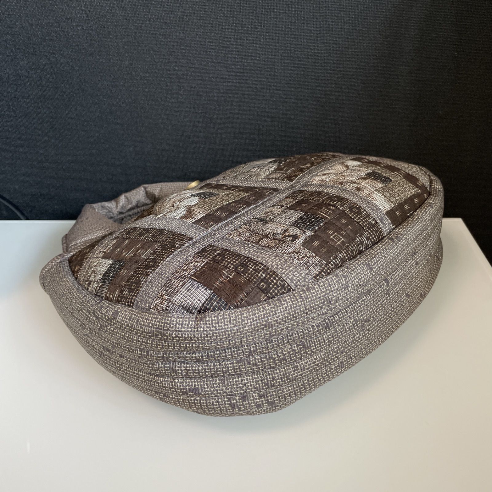 ハンドメイド 着物リメイク パッチワークトートバッグ 49 大島紬