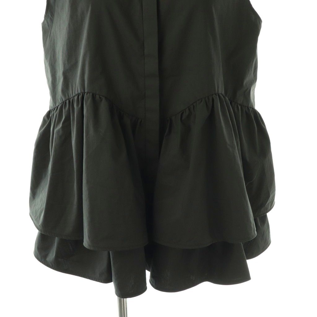 アナイ ANAYI 25SS タフタフリルペプラムシャツ ノースリーブ 38  