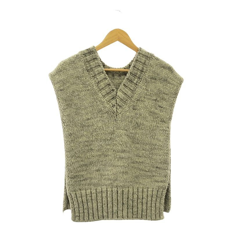 Maison Margiela / メゾンマルジェラ | ボタニカルダイVネックニットベスト | S | ベージュ | レディース Maison Margiela / メゾンマルジェラ | ボタニカルダイVネックニット