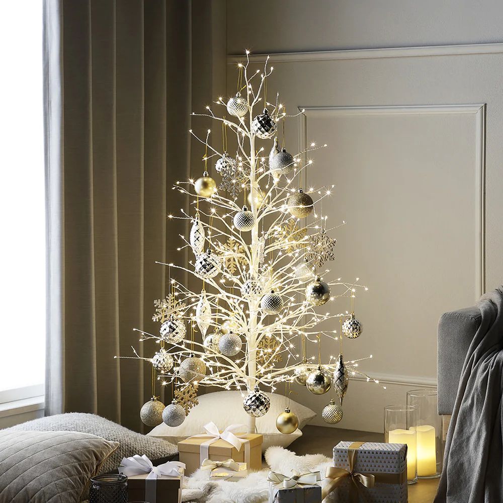 ２０２５年新発売 クリスマス 繊細な電球色の光 華やか 温かく空間 ツリー オーナメント ２点セット 高さ１5０ｃｍ