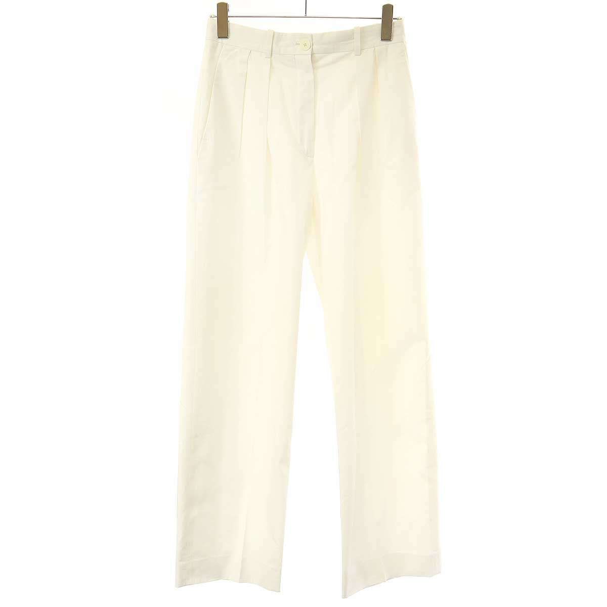 THE ROW ザ ロウ 2タック コットンワイドトラウザーパンツ AO101  