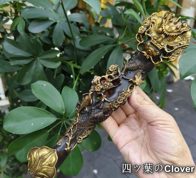 銅 細工 龍如意 開運 風水 招財 置物 工芸品