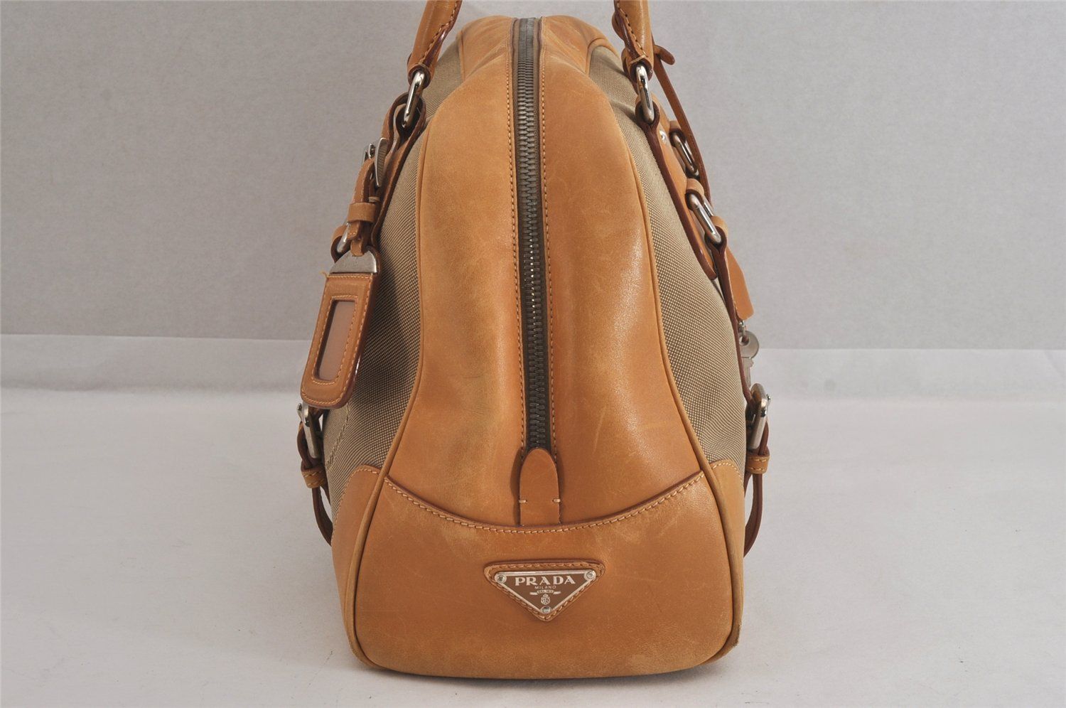 PRADA プラダ ヴィンテージ ドクターバッグ キャンバス レザー ブラウン Prada Brown Leather Doctor Bag ○ Labellov ○ Buy and Sell