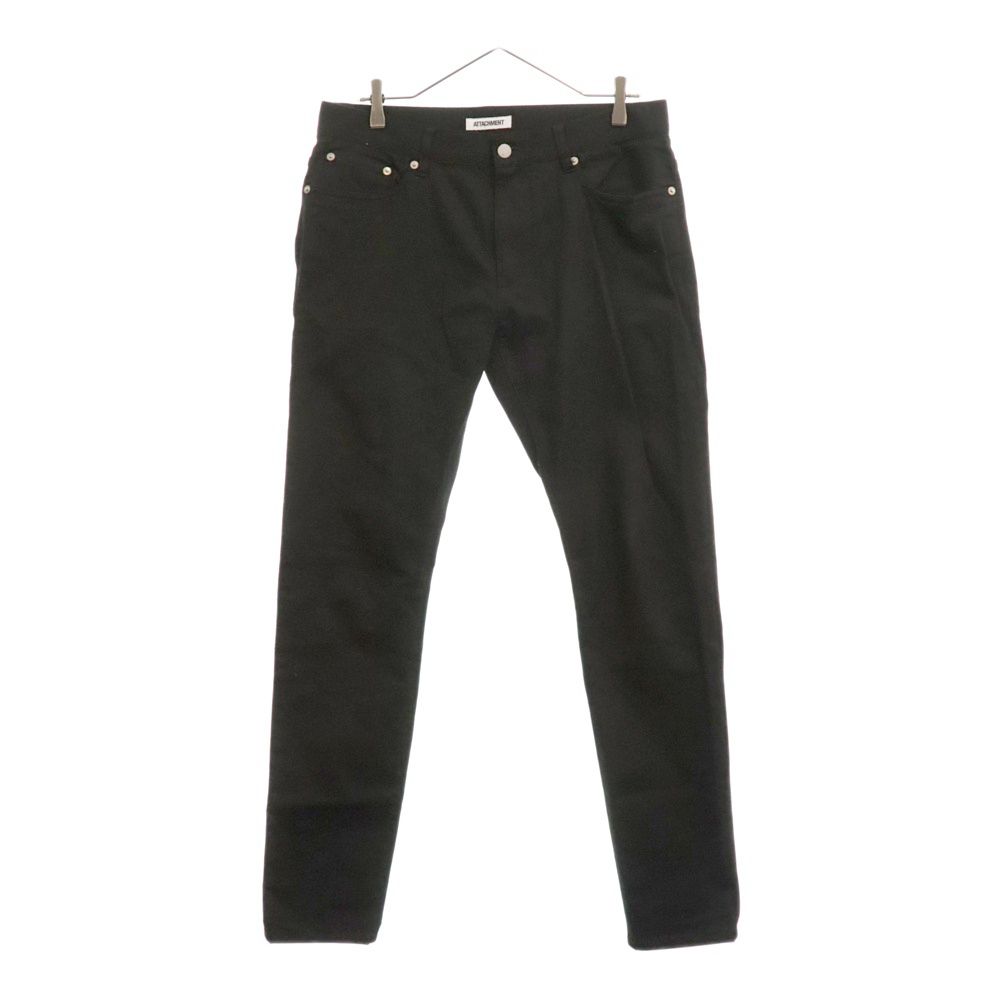 ATTACHMENT (アタッチメント) RUBBER STRETCH TWILL 5POCKET SKINNY PANTS スキニーデニムパンツ ブラック 4 AP32-050