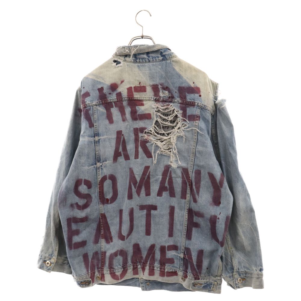 Warren Lotas (ウォーレンロータス) 18SS Beatiful Women Oversized Distressed Denim Jacket ダメージ加工ビューティーフルウーマン デニムトラッカージャケット インディゴブルー