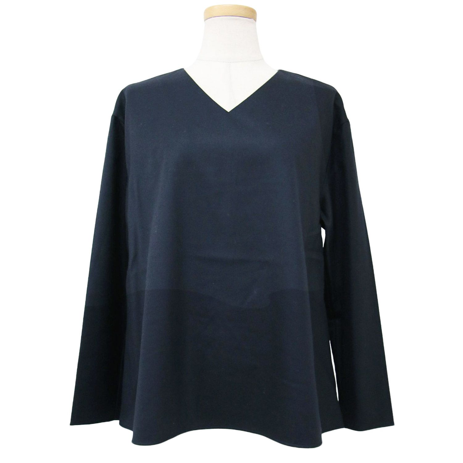 新品 theory luxe セオリーリュクス ブラウス ウール ネイビー 紺 38(M 