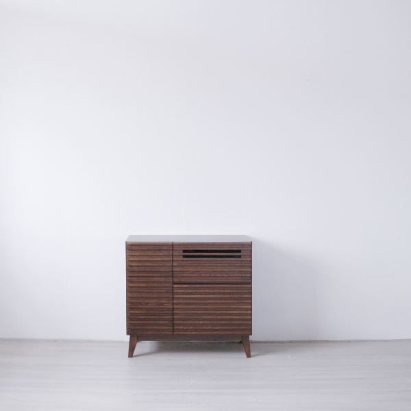 サイドボード 約幅80×奥行42.5×高さ75cm ブラウン オープンレール AV キャビネット リビング ダイニング インテリア家具 代引不可