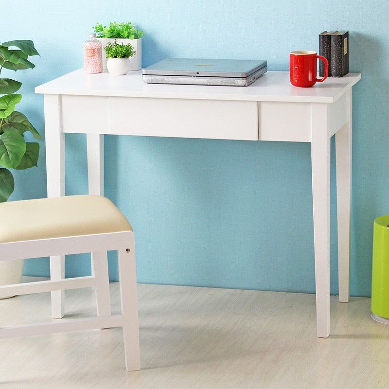 デスク パソコンデスク 白 ホワイトおしゃれ スリム 90cm幅 奥行45cm 木製 引き出し 収納 北欧 学習デスク 勉強机 大人 コンソール デスク コンパクト 省スペース 机 ヴィンテージ iwd-570
