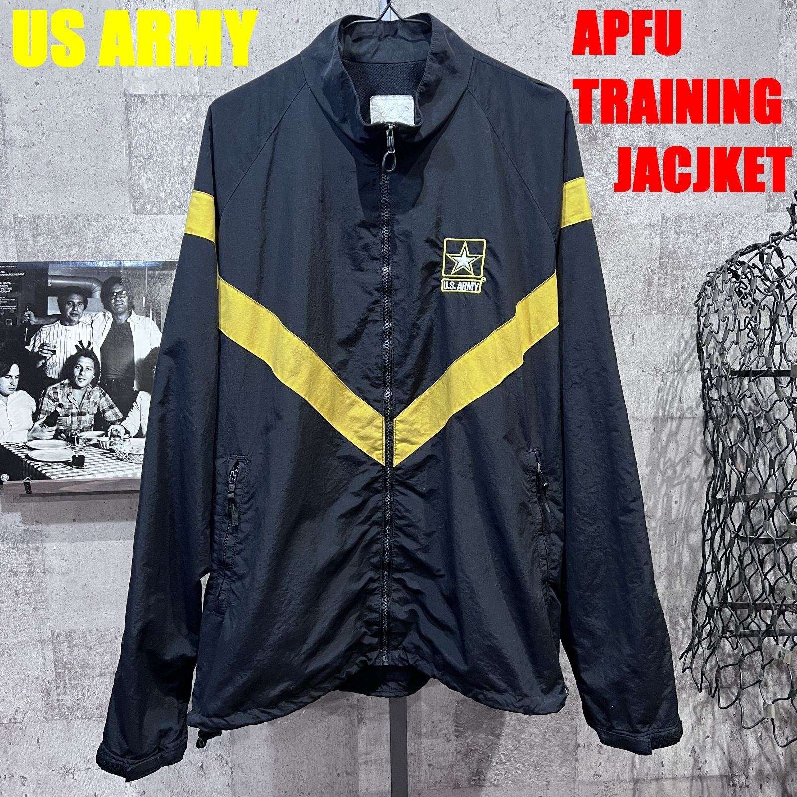 DEADSTOCK US ARMY APFU Physical Training Nylon Jacket BLACK S M L