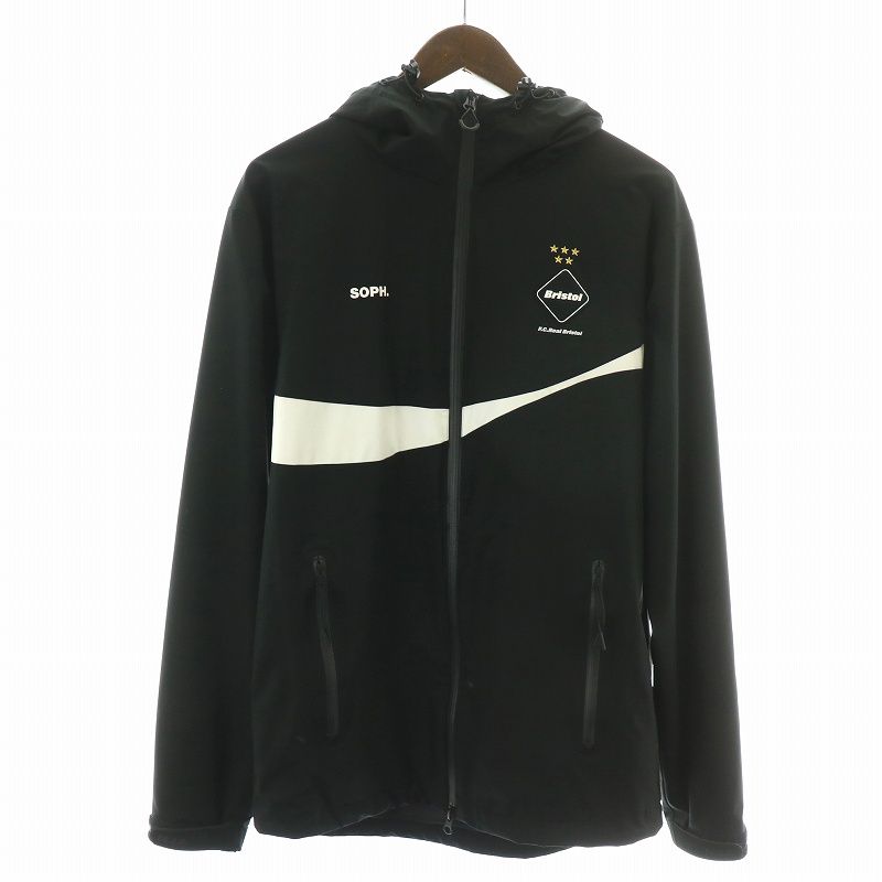 エフシーレアルブリストル F.C.Real Bristol FCRB SOPH. 20SS コカコーラウォームアップジャケット COCA-COLA  WARM UP JACKET ブルゾン ジップアップ フード ロゴ刺繍 S 黒 白 FCRB-200000 - 特価SALE中