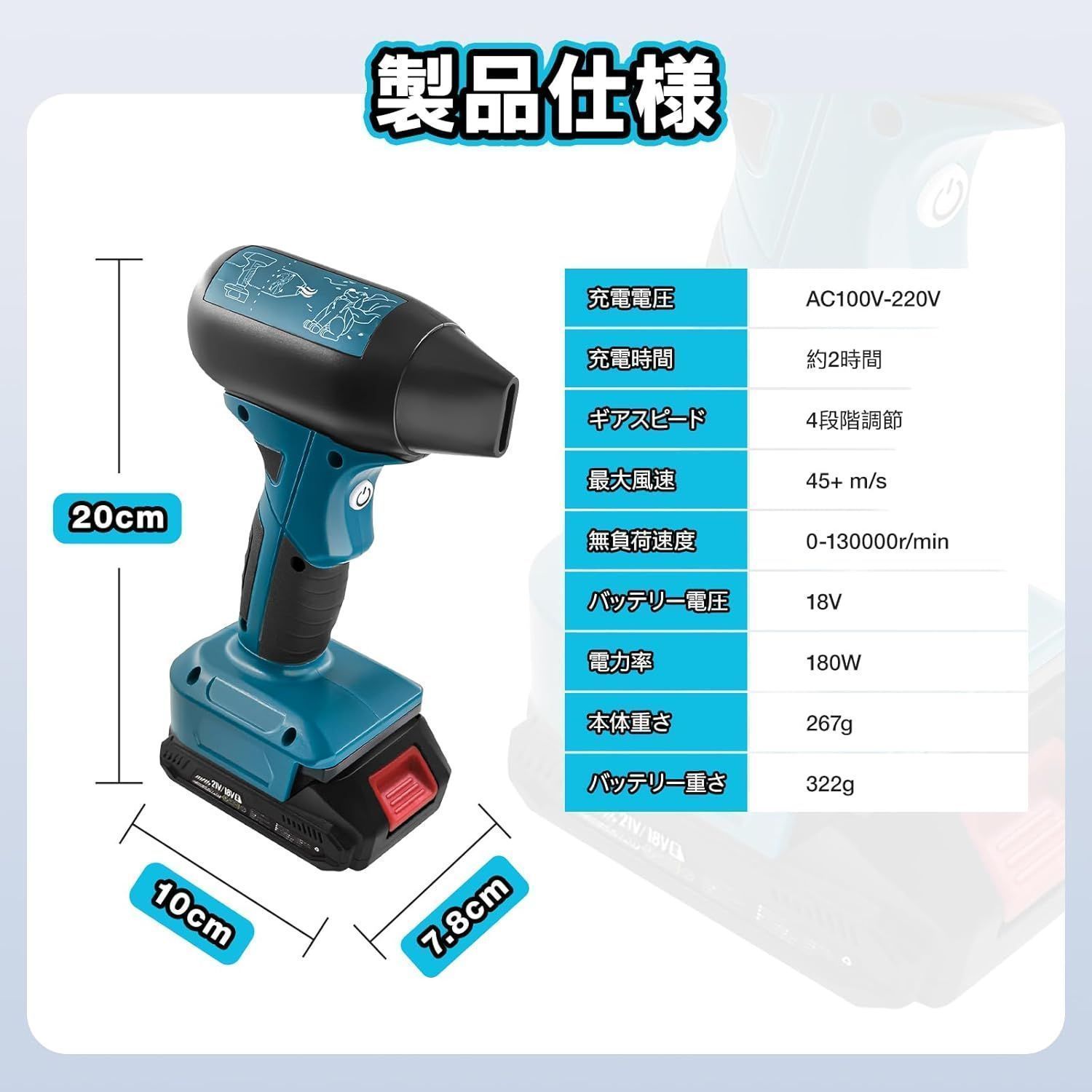マキタ18V|21V互換バッテリー対応