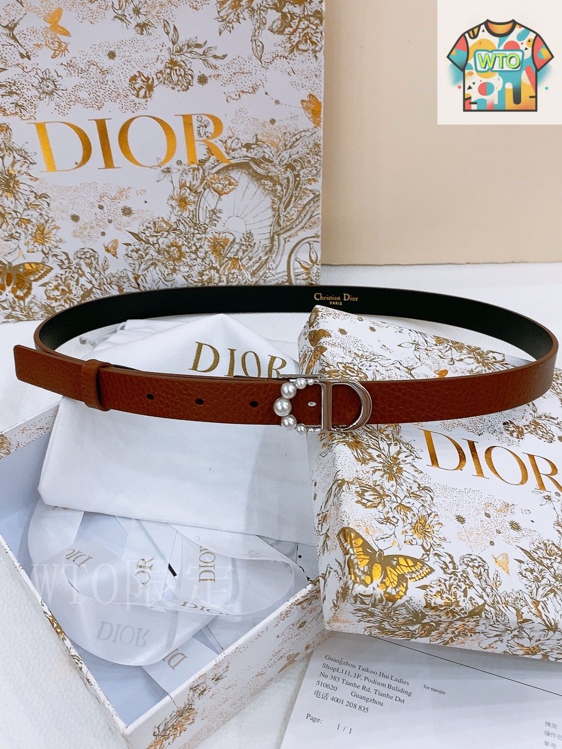 今日特価】Dior Saddle Belt ダブルフェイスレザーベルト-2