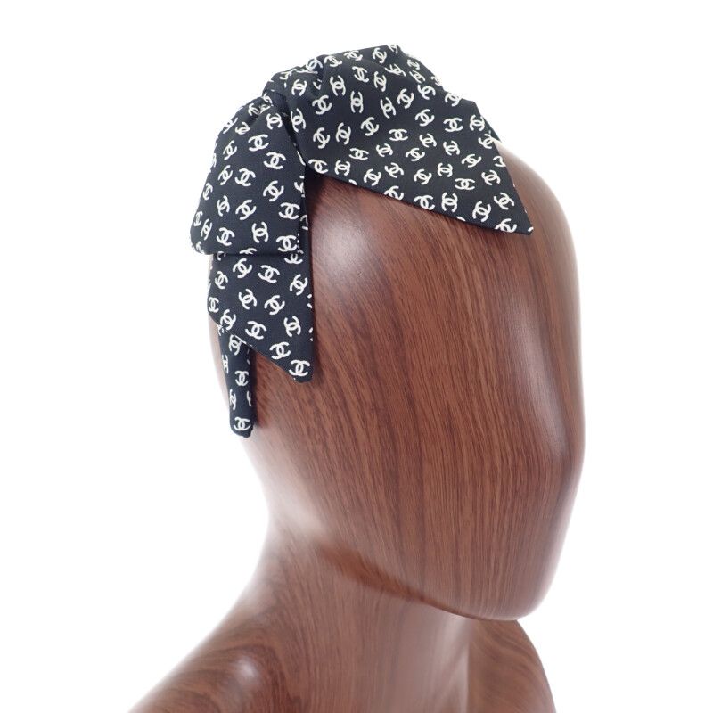 シャネル CHANEL ココマーク カチューシャ AA9409B13807 NQ575 ヘアアクセサリー シルク ブラック レディース レディース Aランク