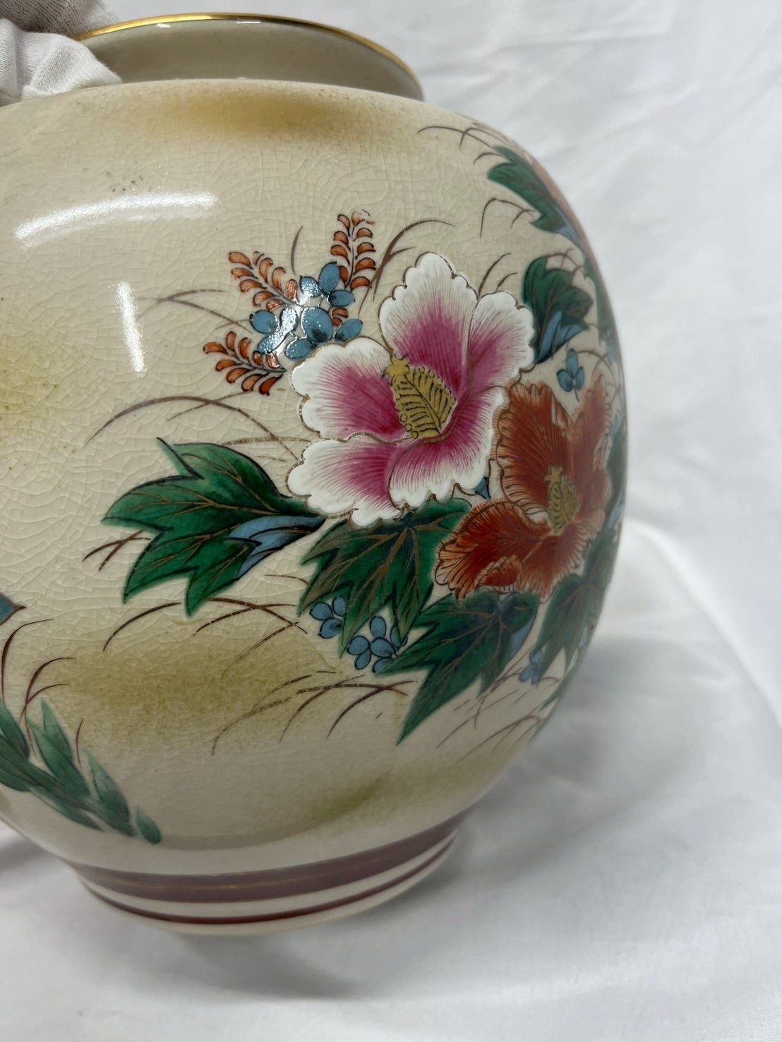 九谷焼 陶正 花瓶 壺 花器 金彩色絵 木箱付 飾壺 花瓶 九谷焼 壺 花器 木箱付 金彩 陶正 色絵 PAY 飾壺の通販