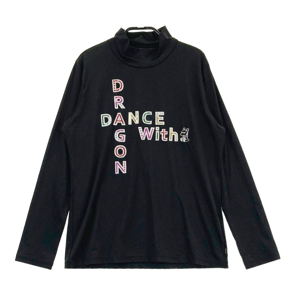 サイズ：3 DANCE WITH DRAGON ダンスウィズドラゴン  ハイネック 長袖Tシャツ チビドラ  ブラック系 [240101410128]# ゴルフウェア レディース ストスト